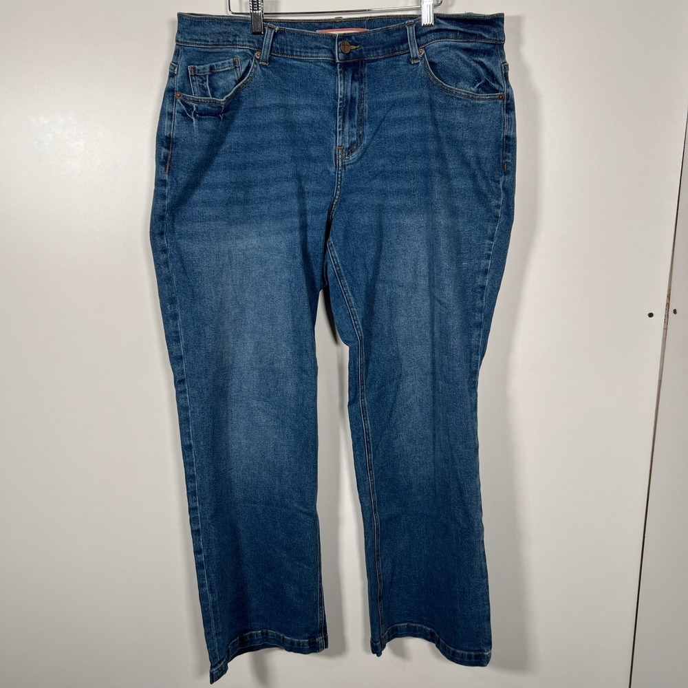 Classic Blue Straight Leg Jeans Standards & Practices Stretch Denim Size 18